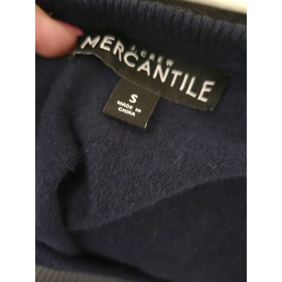 J. Crew Mercantile Navy Blue Merino Wool V-Neck Pullover Sweater (Men's), Sz S - Picture 6 of 13